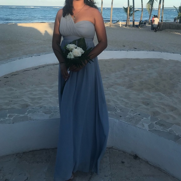 Birdy Grey Dusty Blue Bridesmaid Dress Size M - Picture 4 of 5